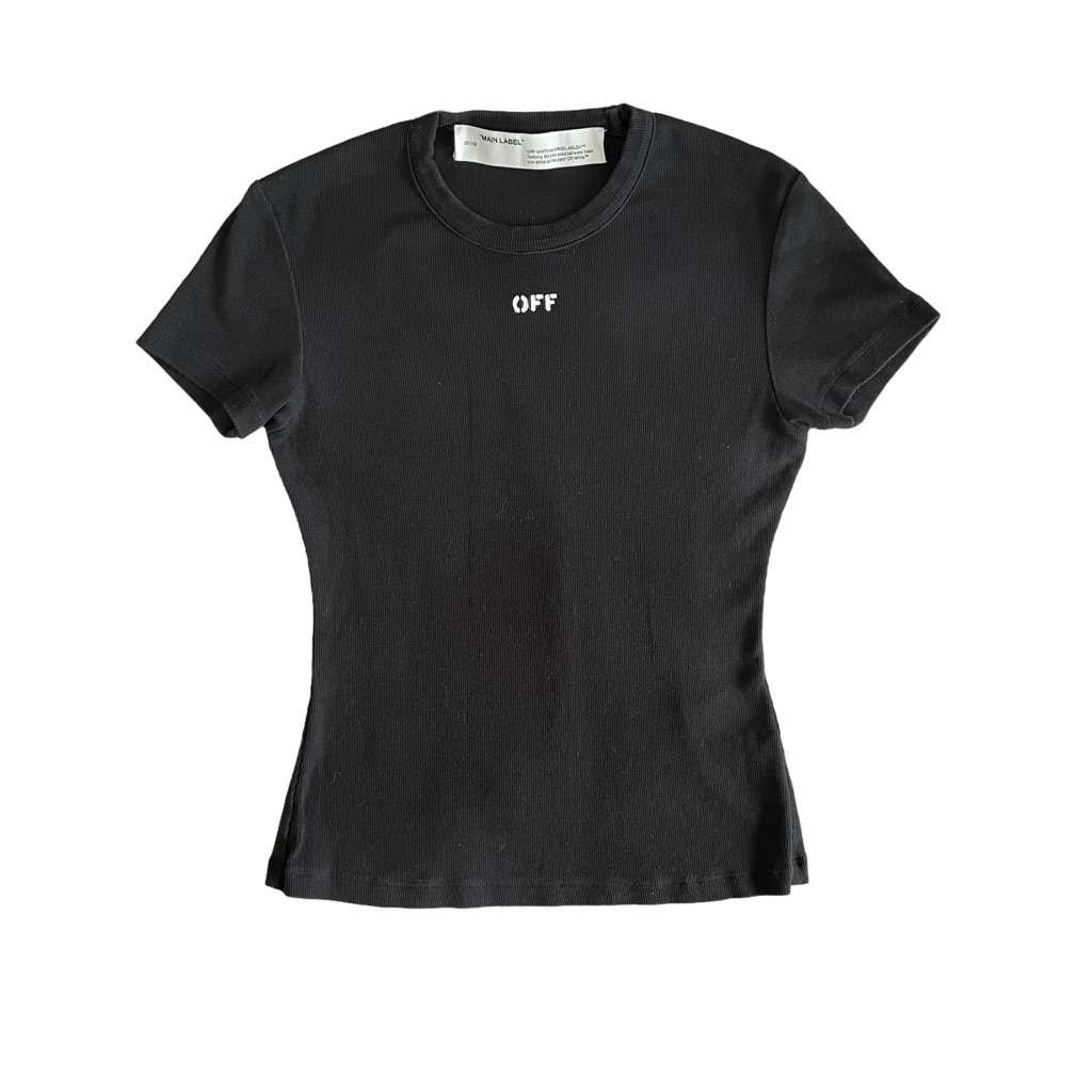 Off-White Off Stamp Ribbed Basic Tee